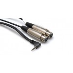 HOSA - CYX-402F Microphone Cable (Dual XLR3F to Right-angle 3.5 mm TRS / 2 ft) 